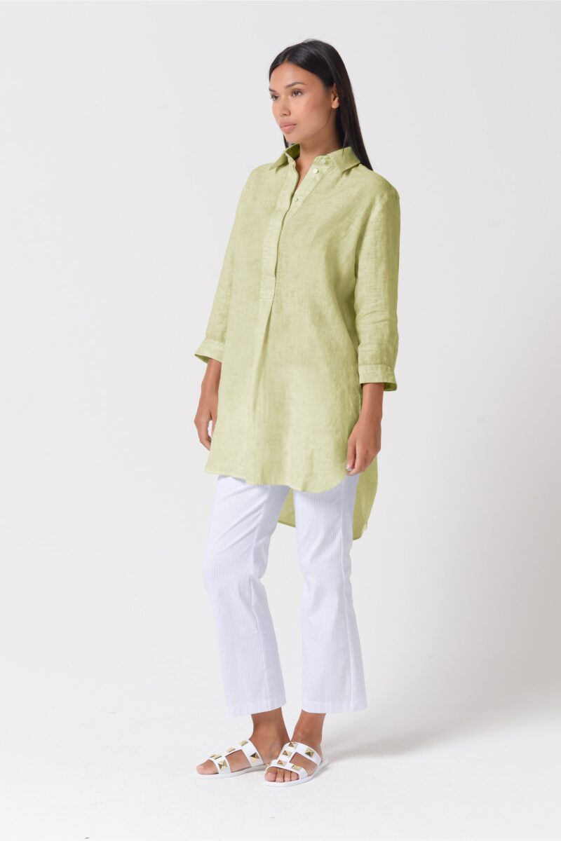 arisum Mini Leinenkleid „Pera“ – Leichtes Damen Shirtdress in warmem Beige - Image 2