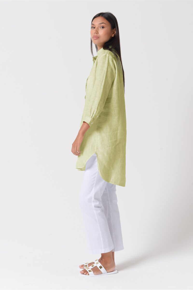 arisum Mini Leinenkleid „Pera“ – Leichtes Damen Shirtdress in warmem Beige - Image 4