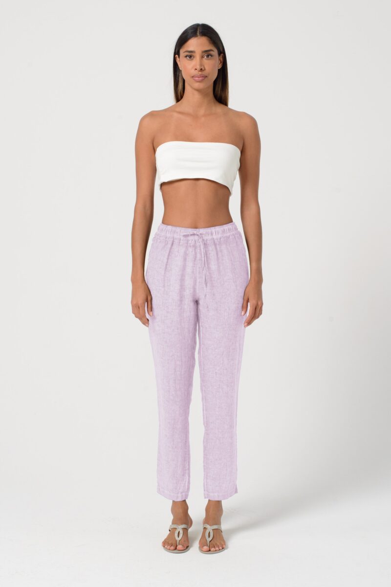 arisum Leinenhose „Flora“ – Leichte Damen Sommerhose in sanftem Grün