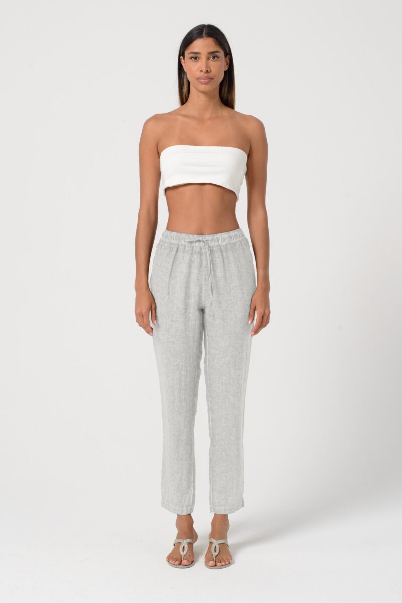 arisum Leinenhose „Platino“ – Stilvolle Damen Sommerhose in Hellgrau - Image 5