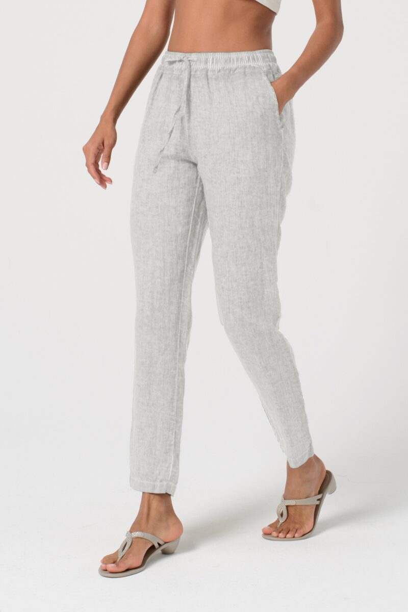 arisum Leinenhose „Platino“ – Stilvolle Damen Sommerhose in Hellgrau - Image 3