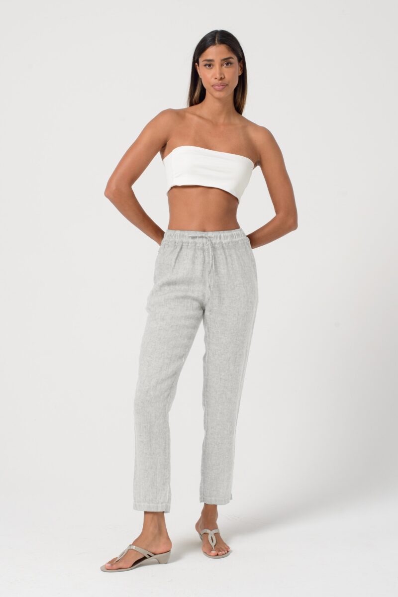 arisum Leinenhose „Platino“ – Stilvolle Damen Sommerhose in Hellgrau