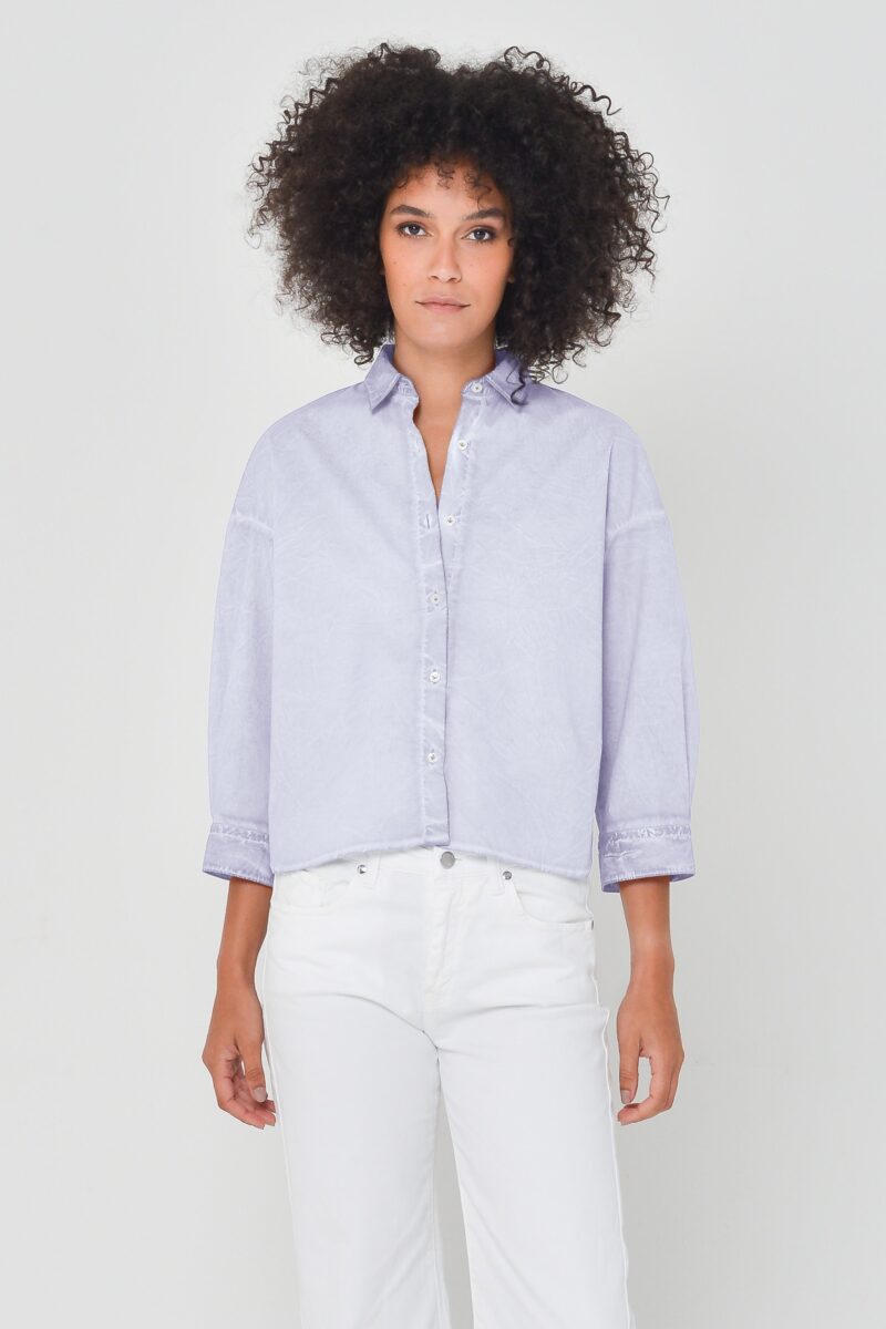 arisum Crop Poplin Shirt „Lilac“ – Damen Kurzbluse in zartem Flieder - Image 3
