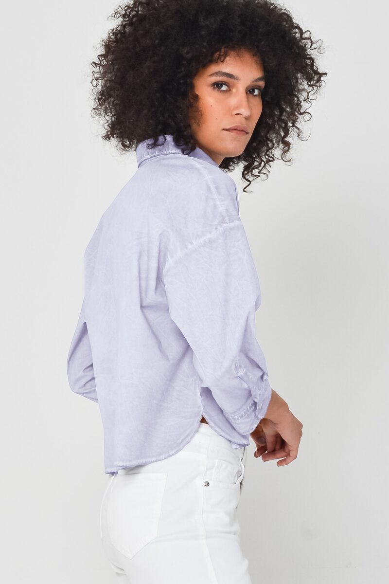 arisum Crop Poplin Shirt „Lilac“ – Damen Kurzbluse in zartem Flieder - Image 2