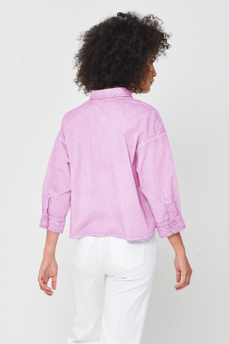 arisum Crop Poplin Shirt „Candy“ – Damen Kurzbluse in Pastellrosa - Image 4