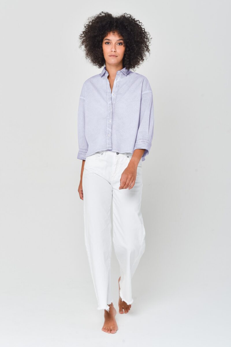 arisum Crop Poplin Shirt „Lilac“ – Damen Kurzbluse in zartem Flieder