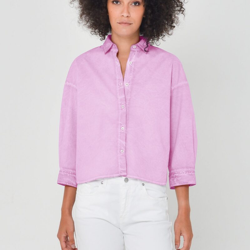 arisum Crop Poplin Shirt „Candy“ – Damen Kurzbluse in Pastellrosa