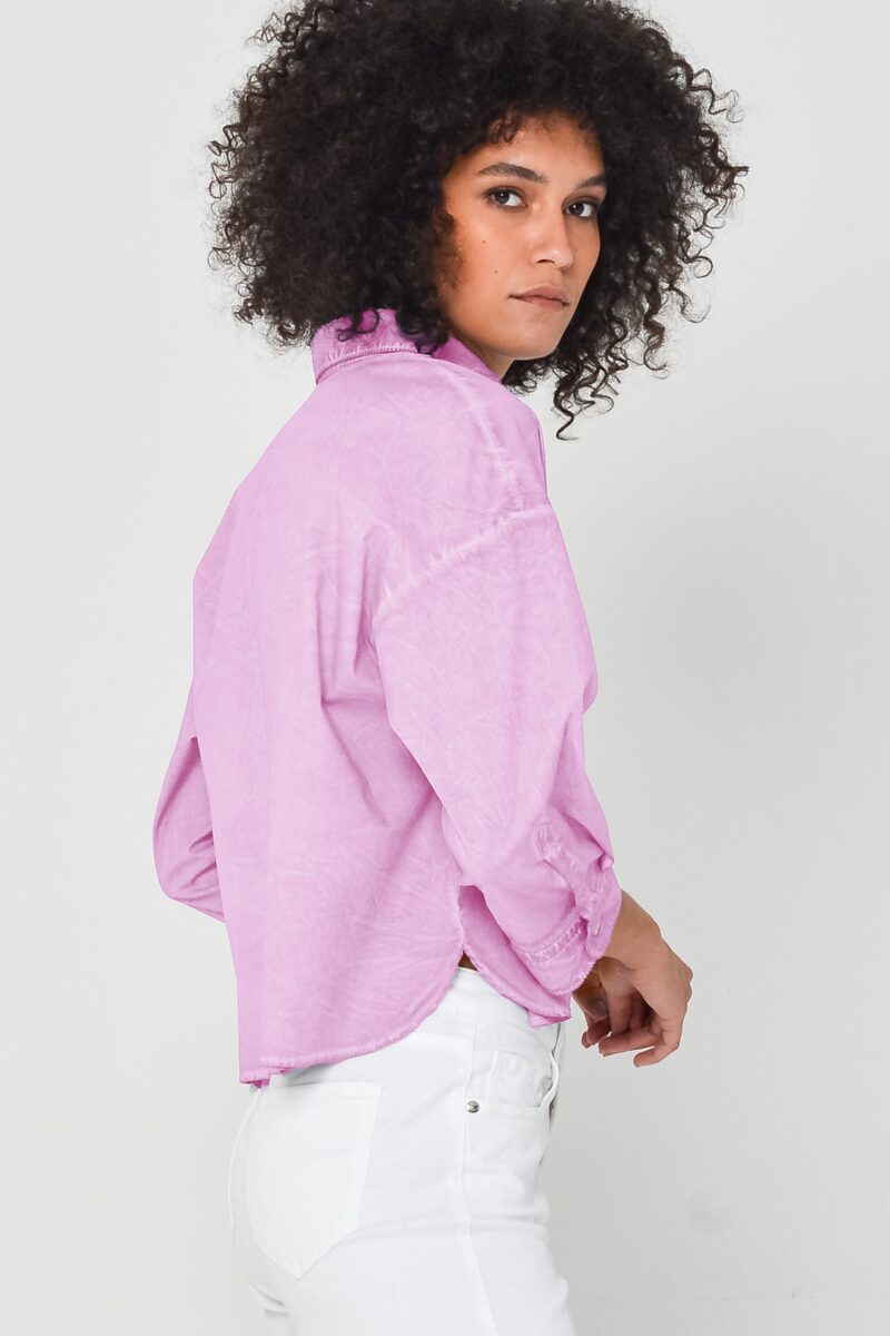 arisum Crop Poplin Shirt „Candy“ – Damen Kurzbluse in Pastellrosa - Image 3