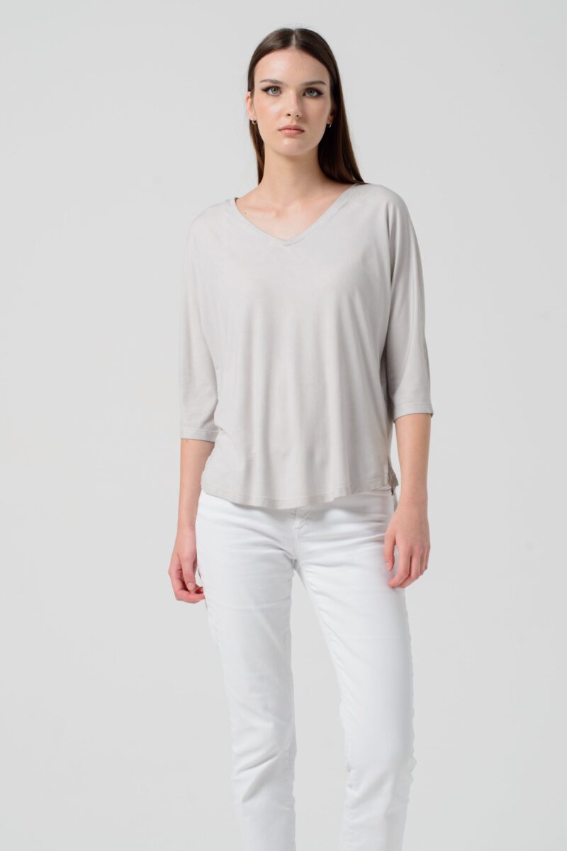arisum Kimora T-Shirt „Platino“ – Damen Shirt in elegantem Hellgrau