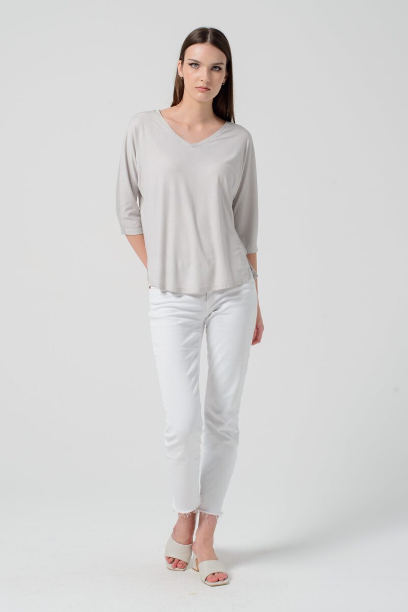 arisum Kimora T-Shirt „Platino“ – Damen Shirt in elegantem Hellgrau - Image 5